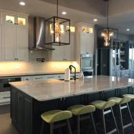 Painted black and white cabinets