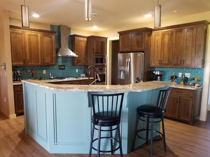 kitchen with accent island