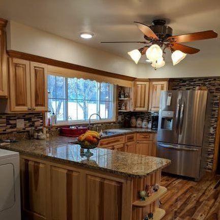 Hampton Wall Kitchen Cabinets In Natural Hickory Kitchen The